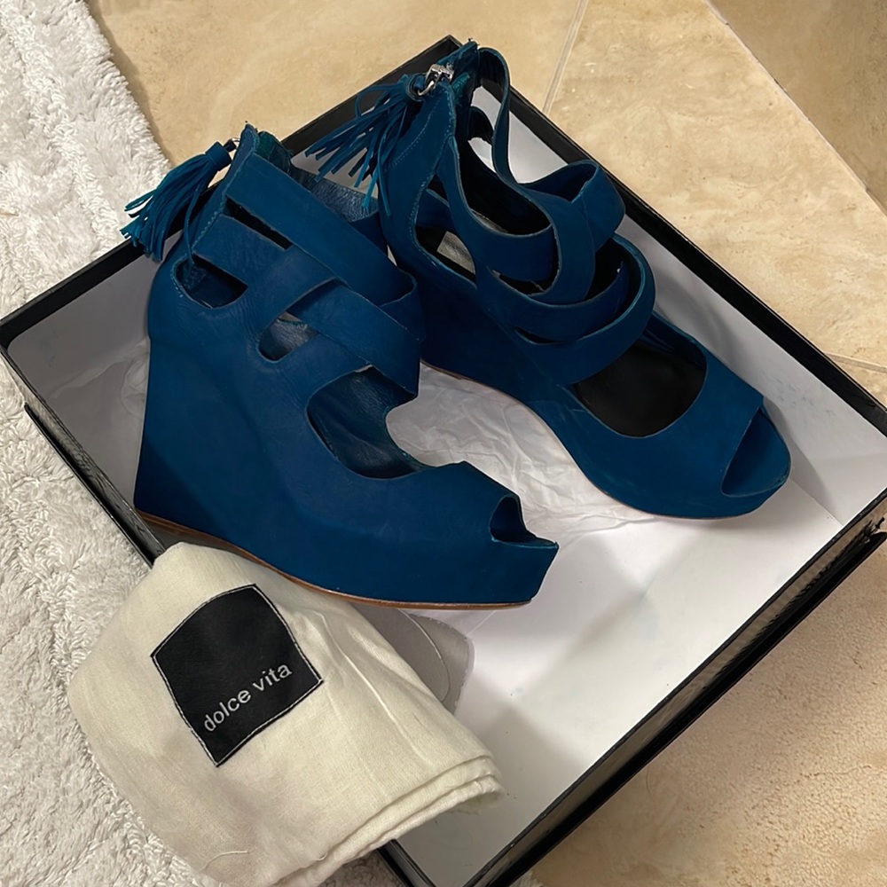 Dolce Vita jade wedge sandals in Teal